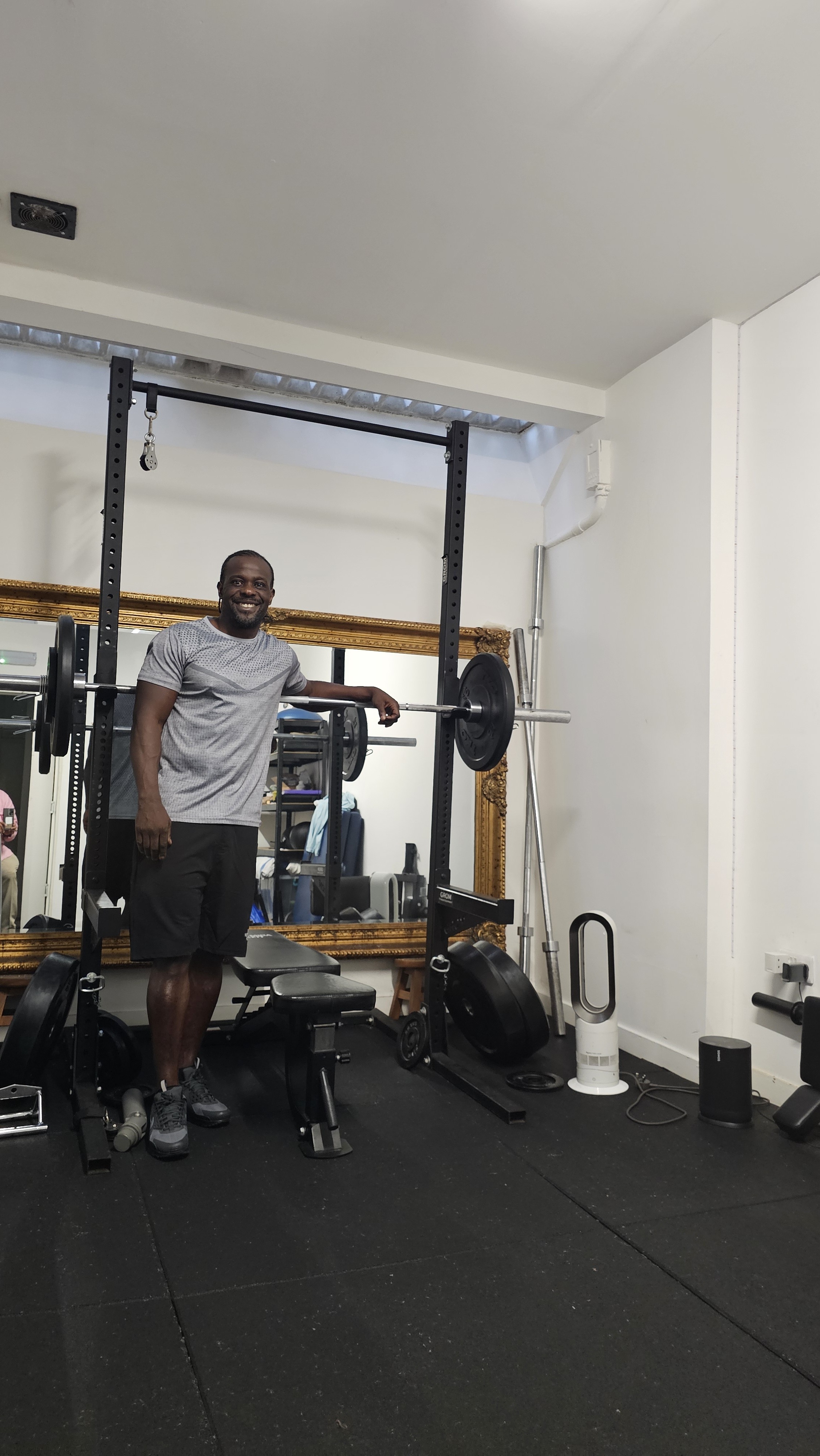 Eddie Marbell coaching at the barbell